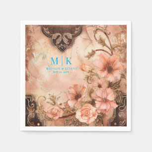 Serviette En Papier Boho Cowgirl Western Florals Mariage Napkins