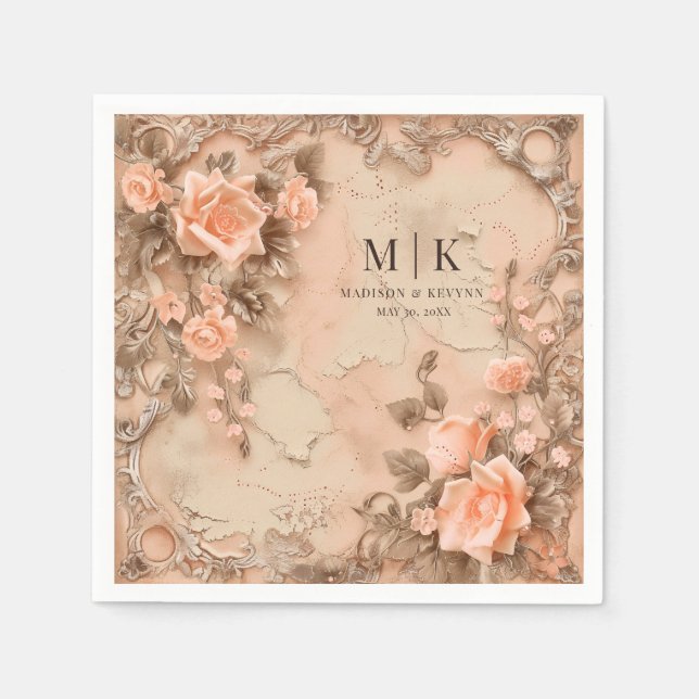 Serviette En Papier Boho Cowgirl Western Florals Mariage Napkins (Devant)