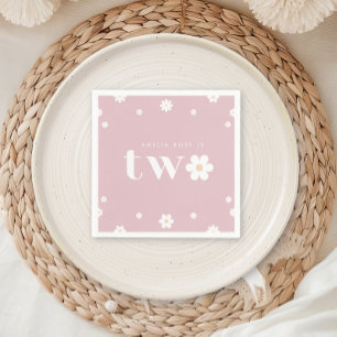 Serviette En Papier Boho Daisy Deuxième anniversaire Napkin