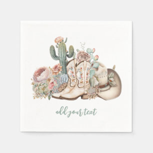 Serviette En Papier Boho désert cowgirl cowboy bottes de cowboy casque