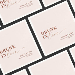 Serviette En Papier Boho Drunk In Love Blush Terracotta Mariage