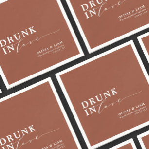 Serviette En Papier Boho Drunk In Love Terracotta Mariage rouille