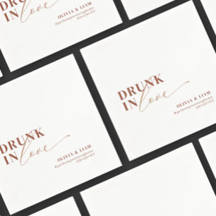 Serviette En Papier Boho Drunk In Love White Terracotta Mariage