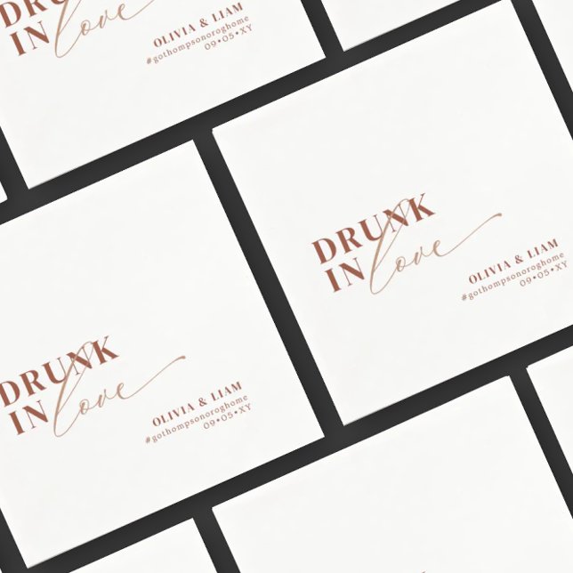 Serviette En Papier Boho Drunk In Love White Terracotta Mariage (Créateur téléchargé)