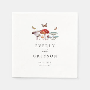 Serviette En Papier Boho et Mariage de champignons rustiques