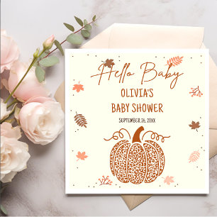 Serviette En Papier Boho Fall Citrouille Baby shower neutre pour les f