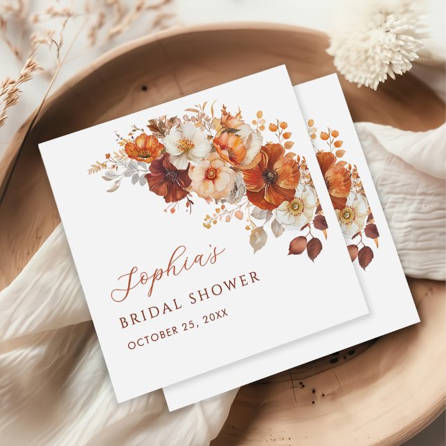 Serviette En Papier Boho Fall Floral Bridal Shower (Créateur téléchargé)