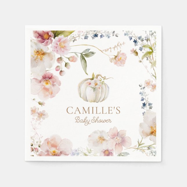 Serviette En Papier Boho Fall Girl Baby shower (Devant)