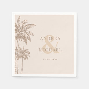 Serviette En Papier Boho Fall Palm Trees Ampersand Beach Wedding