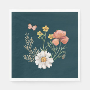 Serviette En Papier Boho Fleur sauvage botanique