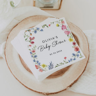 Serviette En Papier Boho Fleur sauvage coloré Fairytale Baby shower