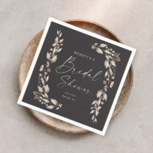 Serviette En Papier Boho Fleur sauvage Elegant Mariage Fête des mariée