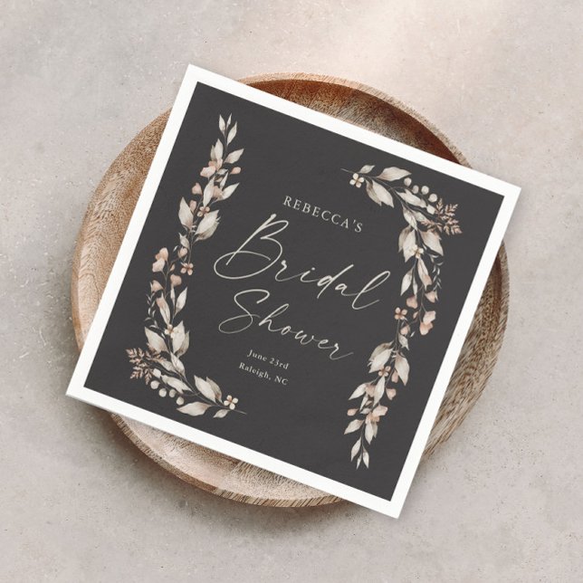 Serviette En Papier Boho Fleur sauvage Elegant Mariage Fête des mariée (Boho wildflower floral elegant wedding bridal shower napkins.)