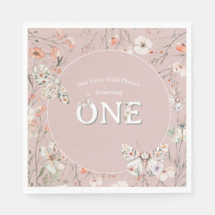 Serviette En Papier Boho Fleur sauvage Floral Baby Anniversaire