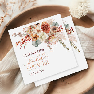 Serviette En Papier Boho Fleurs en terre cuite Fête des mariées automn