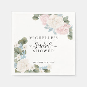 Serviette En Papier Boho Fleurs Mariage d'Hiver sous la Douche