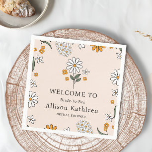 Serviette En Papier Boho Floral Earth Tones Fête des mariées botanique