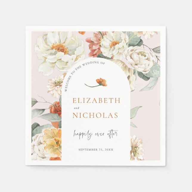 Serviette En Papier Boho Floral Greenery Mariage botanique (Devant)