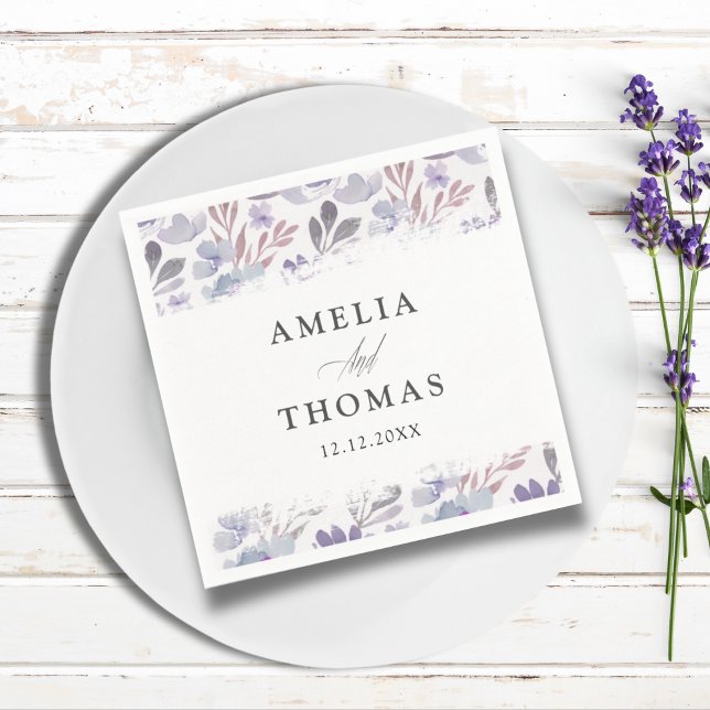 Serviette En Papier Boho Floral Motif Mariage (Créateur téléchargé)