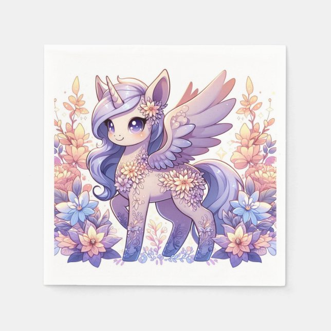 Serviette En Papier Boho Fun Unicorn Baby shower (Devant)