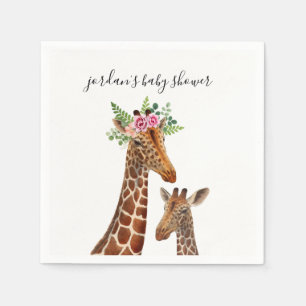 Serviette En Papier Boho Giraffe Mama + Baby shower Napkins
