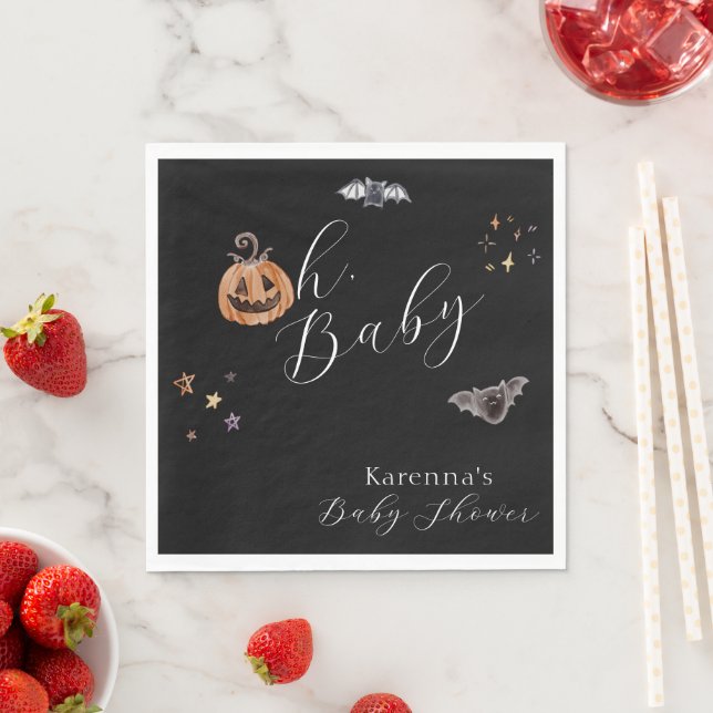 Serviette En Papier Boho Halloween Fête de Bébé Mixte Oh (En situation)