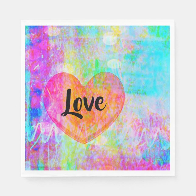 Serviette En Papier Boho Heart Love (Devant)