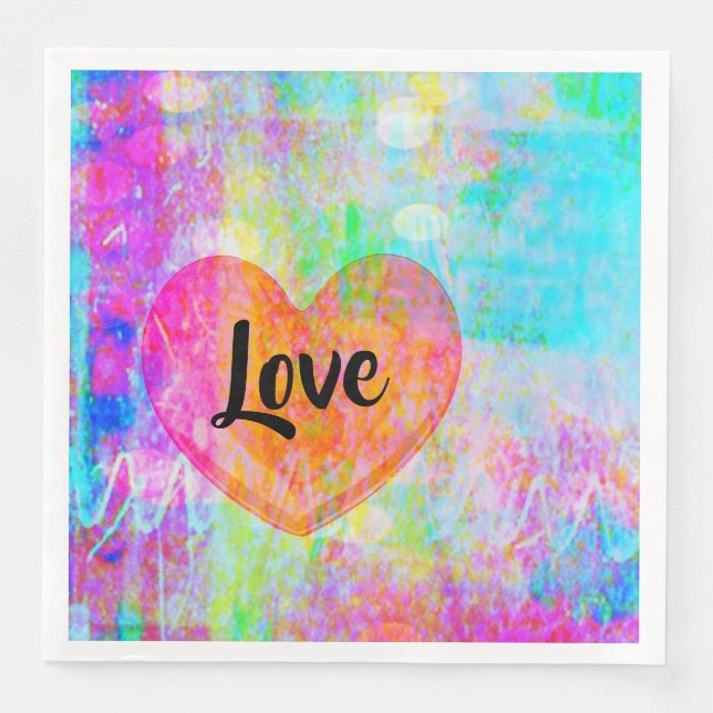 Serviette En Papier Boho Heart Love (Devant)