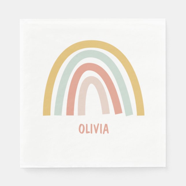 Serviette En Papier Boho Kids Rainbow (Devant)