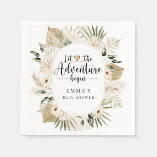 Serviette En Papier Boho Laisser L'Aventure Commencer Le Baby shower