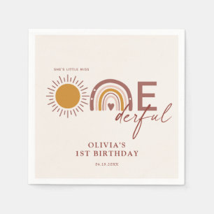 Serviette En Papier Boho Little Miss Onederful 1er anniversaire