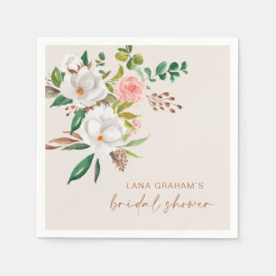 Serviette En Papier Boho Magnolia Napkin Fête des mariées Party L201