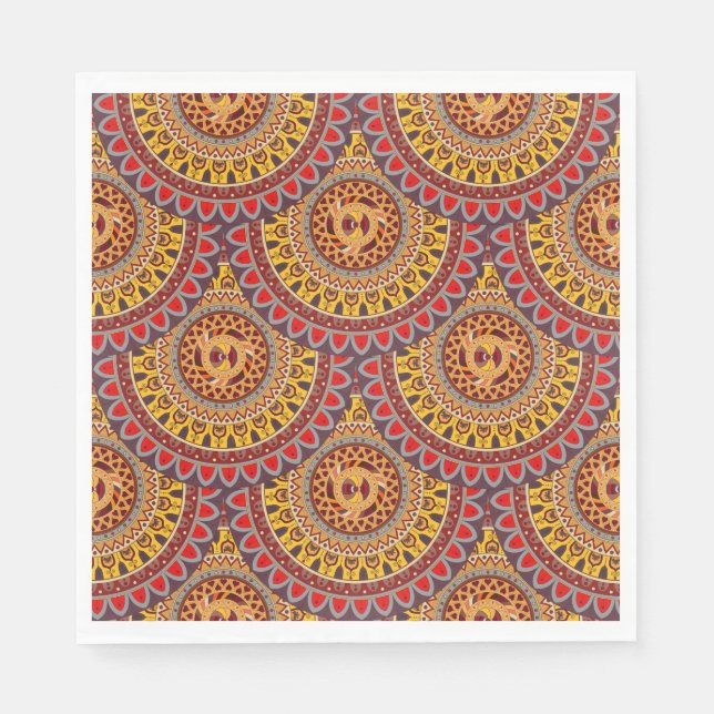 Serviette En Papier Boho mandala design motif abstrait (Devant)