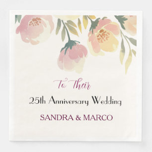 Serviette En Papier Boho Mariage Napkin Vintage fleuri Bouquet