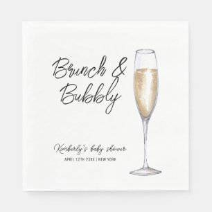 Serviette En Papier Boho minimum Champagne Brunch Baby shower Bubbly