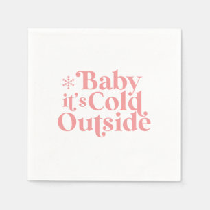 Serviette En Papier Boho Modern Fonte Baby, il fait froid dehors