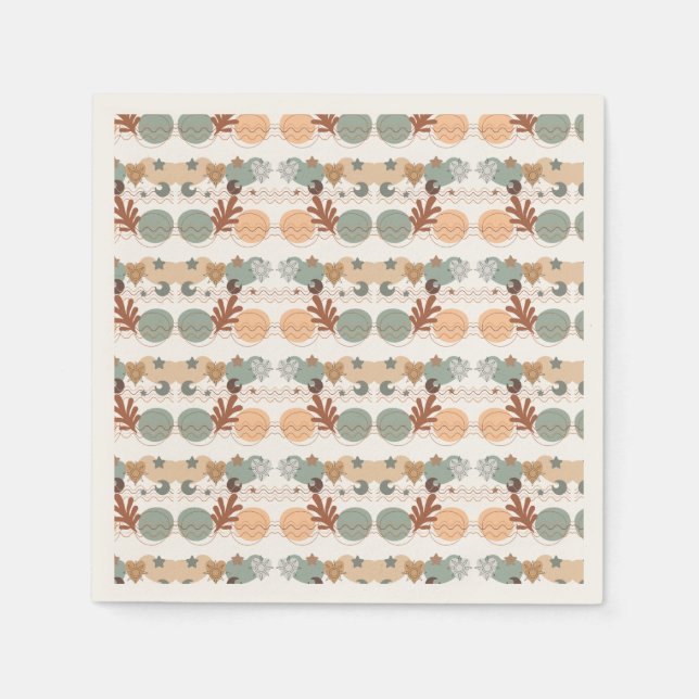 Serviette En Papier Boho modern geometric wallpaper (Devant)