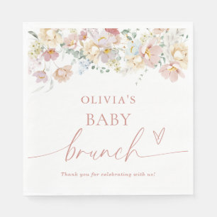 Serviette En Papier Boho Moderne Baby shower Floral Papier Napkins