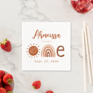 Serviette En Papier Boho moderne Rainbow Sunshine Premier anniversaire