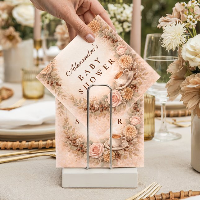 Serviette En Papier Boho Neutral A Baby Is Brewing Baby Shower (Créateur téléchargé)