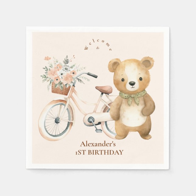 Serviette En Papier Boho One Happy Camper 1ère fête d'anniversaire (Devant)