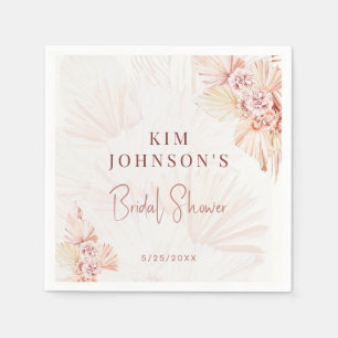 Serviette En Papier Boho Pampas Grass Fête des mariées moderne Bohème