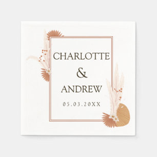 Serviette En Papier Boho pampas herbe neutre Cream Arch fournitures