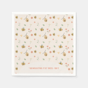 Serviette En Papier Boho Premier jour d'abeille 1er anniversaire d'abe