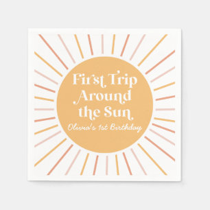 Serviette En Papier Boho Premier voyage autour du soleil 1er anniversa