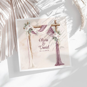 Serviette En Papier Boho Purple Floral Canopy Mariage