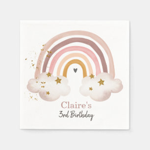 Serviette En Papier Boho Rainbow Birthday Naples Rainbow Party Pastel