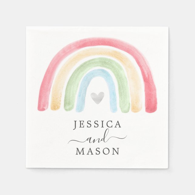 Serviette En Papier Boho Rainbow Cocktail Napkin (Devant)