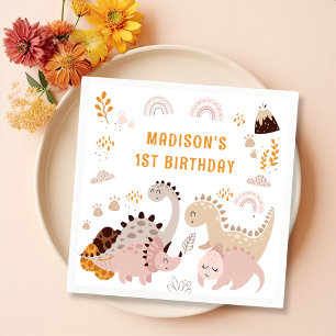 Serviette En Papier Boho Rainbow Dinosaur fête d'anniversaire Naples