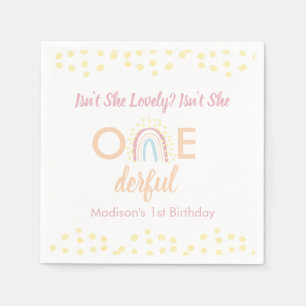 Serviette En Papier Boho Rainbow Girl Onederful